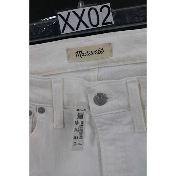 Madewell The Mid-Rise Perfect Vintage Straight Raw Hem Jean in Tile White 27T - Picture 6 of 9